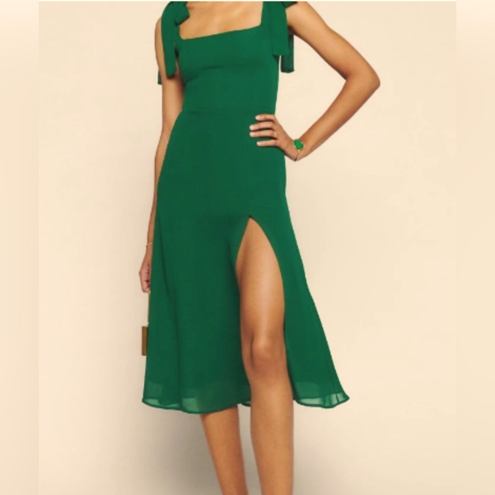 Reformation Green Midi Dress